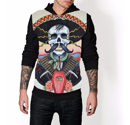 Moletom Masculino Caveira Mexicana Blusa Moleton Mxico Mood