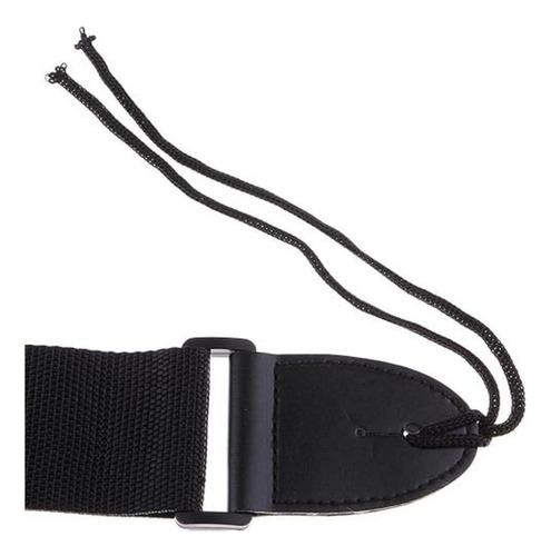 Correa Para Guitarra Y Bajo Regulable Reforzada Color Negro Liso