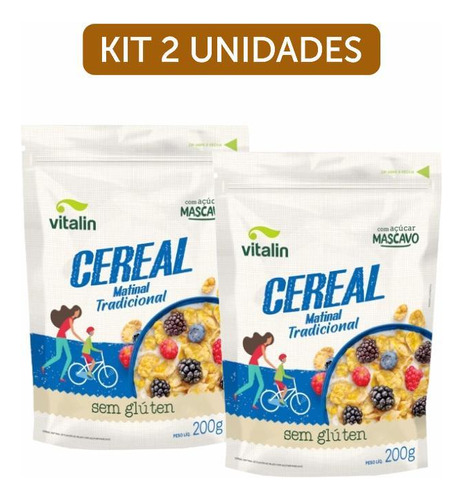 Kit 2x: Cereal Matinal Tradicional Sem Glúten Vegano Vitalin