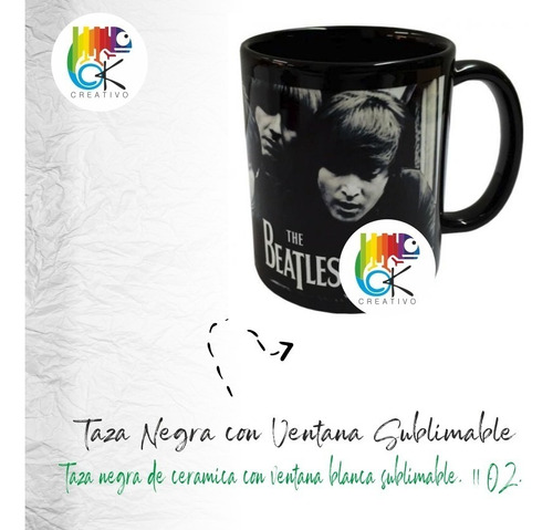 Taza Negra Con Ventana Sublimable - Ok Creativo