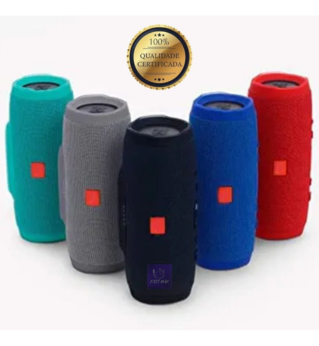 Caixa De Som Resistente Charge Via Bluetooth Aux Am/fm Usb Cor Azul