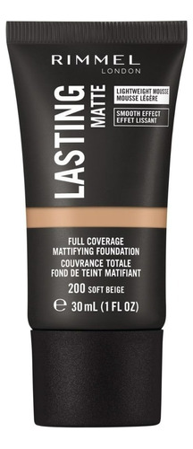 Rimmel London Base Lasting Matte Liquida 200 Soft Beige