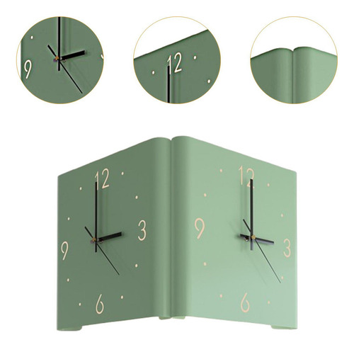 Reloj De Pared De Esquina De Doble Cara Creativa Verde Claro