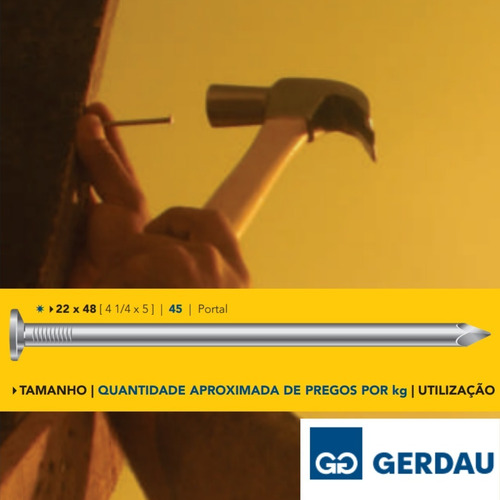 Imagem 5 de 7 de Prego 22x48 Com Cabeça 20kg Gerdau