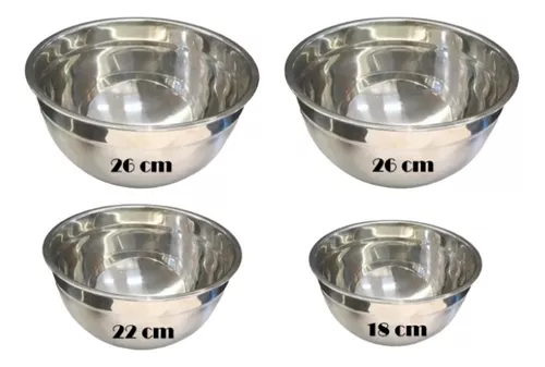 Set X4 Bowl Cocina Acero Batidor Reforzado Reposteria