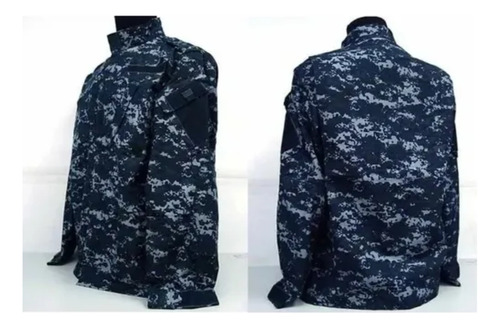Uniforme Tactico Azul Pixelado Chaqueta Y Pantalon Ejercito M