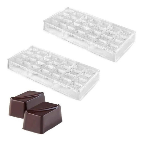 2 Moldes Chocolate Moldes De Chocolate Policarbonato Rectang