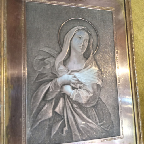 Retablo Plaqueta Antigua Imagen Religiosa Virgen D Pasinelli (Usado)