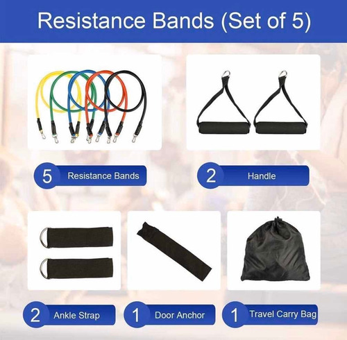 Bandas Elásticas De Resistencia Kit De 11 Pzs