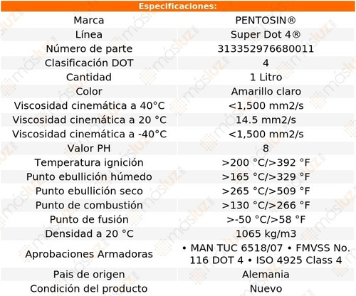 1 Lt Líquido De Frenos Silverado 1500 V8 5.3l 03/09