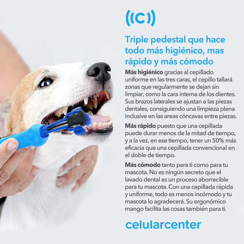 X3 Cepillo De Dientes 3d (3 Lados) P/ Perros Gatos Mascotas