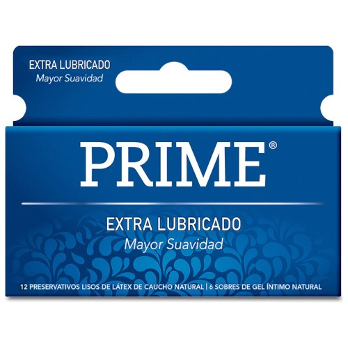 Preservativo Prime De Látex Extra Lubricado X 12 Un