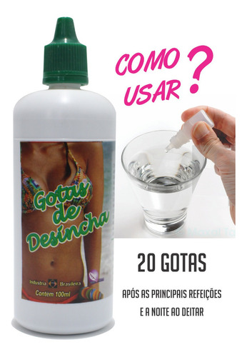 Kit 5 Unid Gotas De Desincha 100ml Efeito Detox 100% Natural