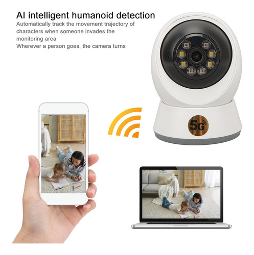 Cámara Panorámica De 360 Grados Hd 1080p Home Security 5g Du