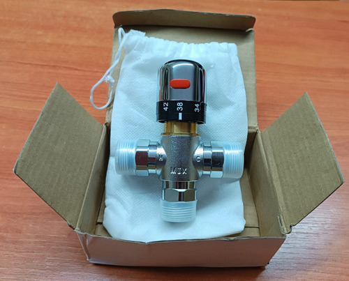 Valvula Termostatica Mezcladora Premium Cromado Termotanque