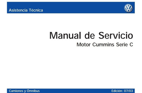 Manual Servicio Motor Cummins Serie C (p/ Camión, Colectivo)