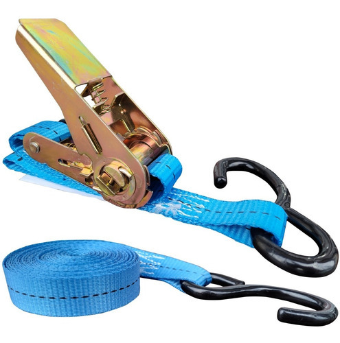 Imagen 6 de 9 de Cinta Amarre Crique Traca Traka 25mm 5m 0.8 T Linga Malacate Color Azul/celeste