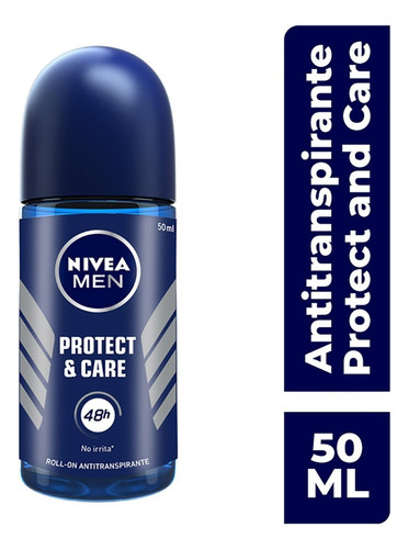 Desodorante Sin Alcohol Nivea Men Protect & Care 50 Ml Fragancia Roll on