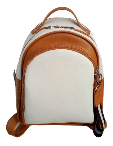 Imagen 3 de 4 de Mochila Cuerina Bolsillo Cierre Colgante Tirador Diseño Moda
