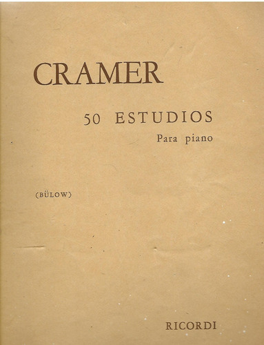 Musica- Cramer - 50 Estudios Para Piano - Ricordi
