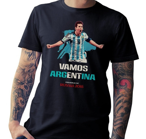 Remera Mundial Rusia 2018- Argentina, Messi - 100% Algodon