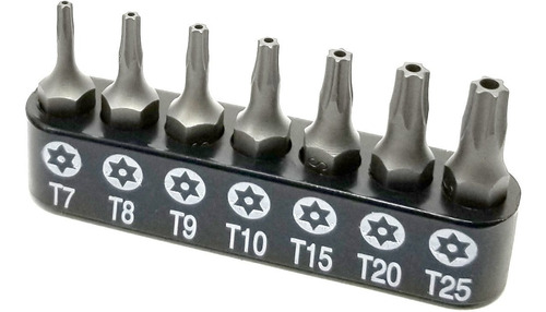  7 Piece Security Torx Bit Set (t7 - T25) 