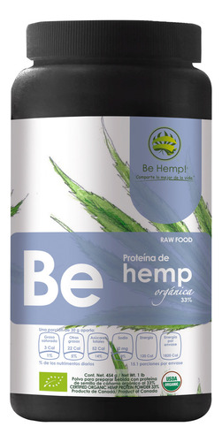 Proteína De Semilla De Hemp Orgánica Al 33% 454 G Premium