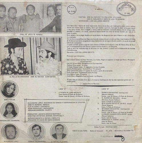 Disco Lp - José Ali Nieves / Leyenda De Juan Machete (Usado)