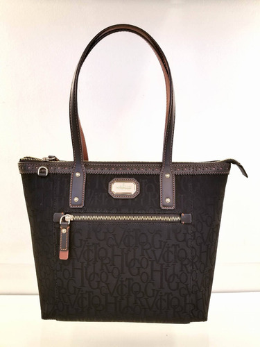 Bolsa Victor Hugo Foxy Medium Jacquard Preto Original