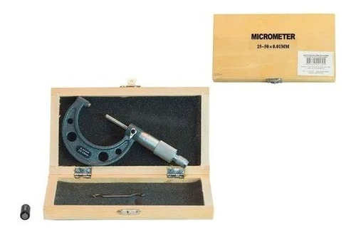 Micrômetro Externo De 25 A 50mm Leitura De 0,01mm C/ Estojo