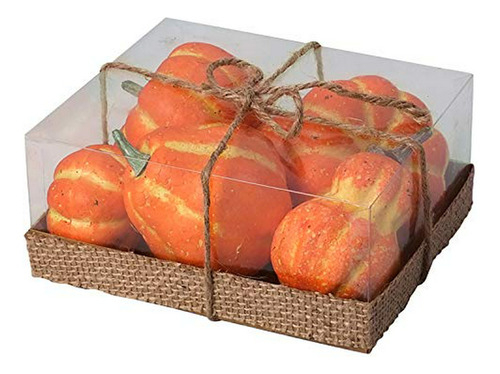 Caja Calabazas Variadas, Naranja, Halloween, 6 Uds.