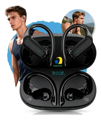 Fone De fone Bluetooth 5.3 Tws Sem Fio Esportivo Compatível Com iPhone Samsung Xiaomi Motorola Celular Android Ios Academia Com Gancho