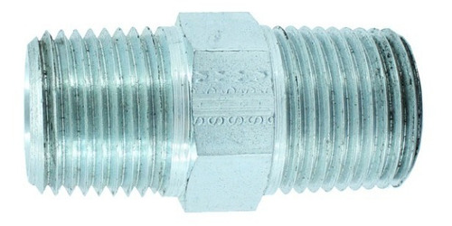 Adaptador Hidraulico Macho A Macho 1/4x1/4puLG Nptf 25407610 Color Acero