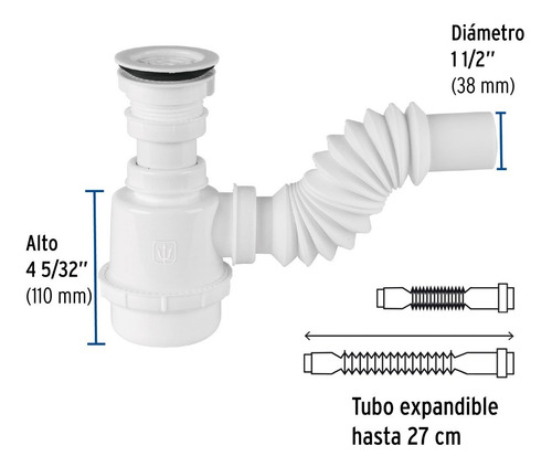 Céspol D/bote P/fregadero 1-1/2' C/contra 2 1/2' Foset 49371
