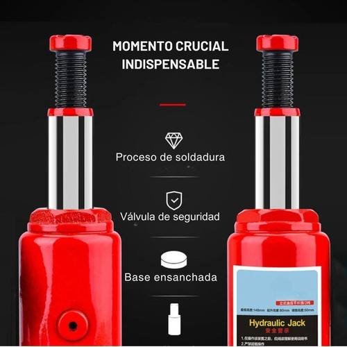 Criquet Hidraulico Gato Botella Auto 4 Toneladas Reforzado