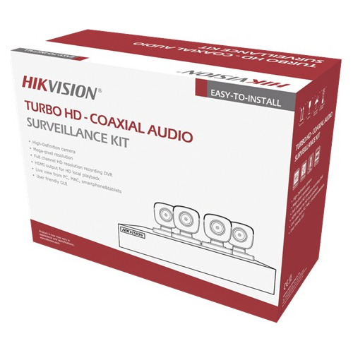 Kit 4 Camaras 5 Megapixeles Con Audio Hikvision