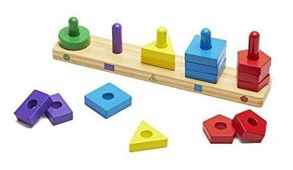 Melissa Y Doug Stack And Sort Board - Juguete Educativo De M