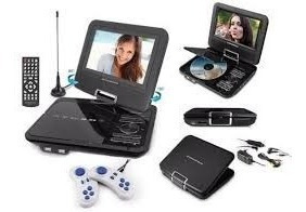 Dvd Portátil Napoli Tela 7 Polegadas Game + Tv + Bolsa De E