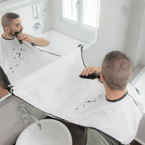 Imagem 3 de 6 de Avental Para Barbear Toalha Espelho Capa Corte Barba Cabelo