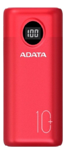 Power Bank Adata Ap10000qcd-dgt-crd 10000mah/2xusb/1xus Rojo