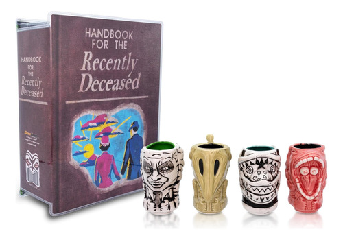 Geeki Tikis Beetlejuice Mini Tazas, Paquete De 4 | Incluye B