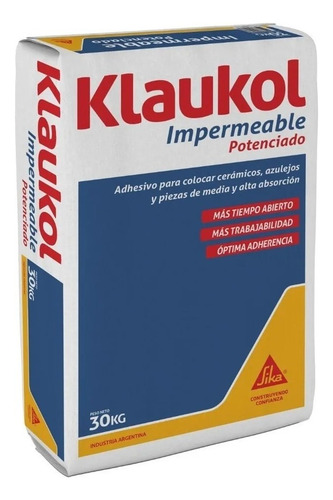 Klaukol Impermeable 30 Kgs Pegamento Adhesivo Para Ceramica