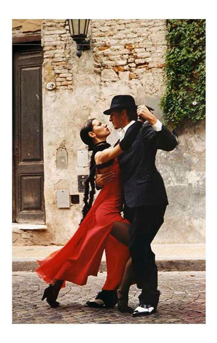 Vinilo 80x120cm Tango Pareja Bailando Baile Argentina M2