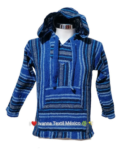 Chamarra Jerga Poncho Canguro Artesanal Gran Calidad Talla S