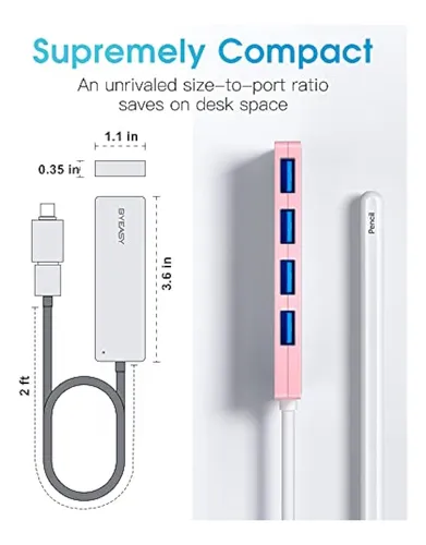 Byeasy Hub Usb, Usb 3.1 C A Usb 3.0 Hub Con 4
