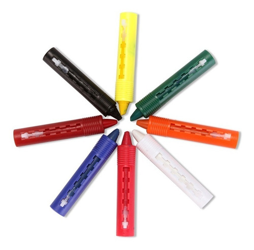Imagen 2 de 8 de Pinturas Pinta Cara Lapiz Crayones 8 Colores Hipoalergenico