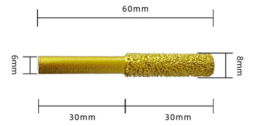 Broca De Molienda De Diamante, Punta Montada Diámetro 8mm