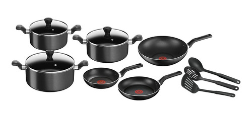 Batería 12 Piezas Super Cook Black Tefal