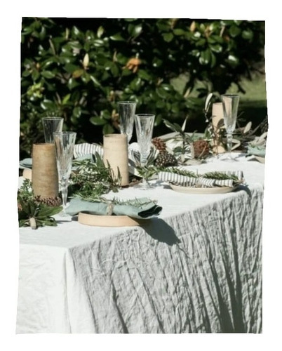 Imagen 3 de 10 de Mantel Lienzo Crudo Washed 1.50. X 1 Tipo Tussor