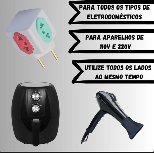 Adaptador De Tomada Cubo 3d Benjamin 3 Pinos